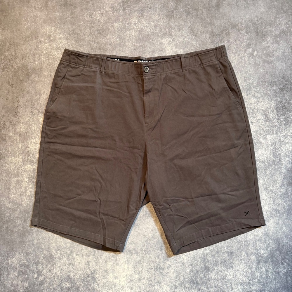 Dixxon D-Flex Men 48 Gray Hybrid Chino Shorts Stretch‎ Cotton Spandex Flat Front